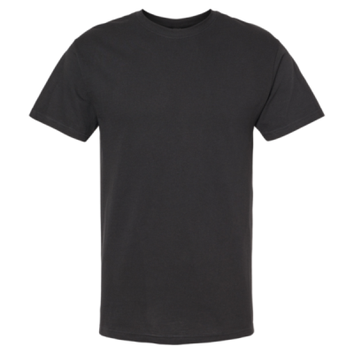 M&O 4800 Gold Soft Touch T-Shirt in Black, front view, ready for custom DTF printing