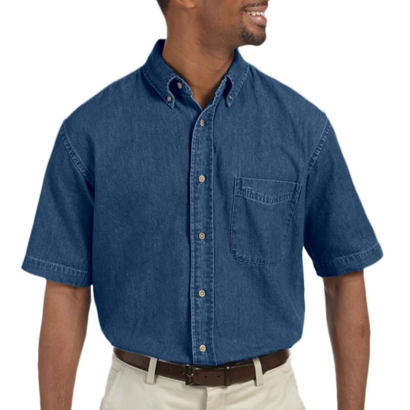 Men's Short-Sleeve Denim Shirt Thumbnail
