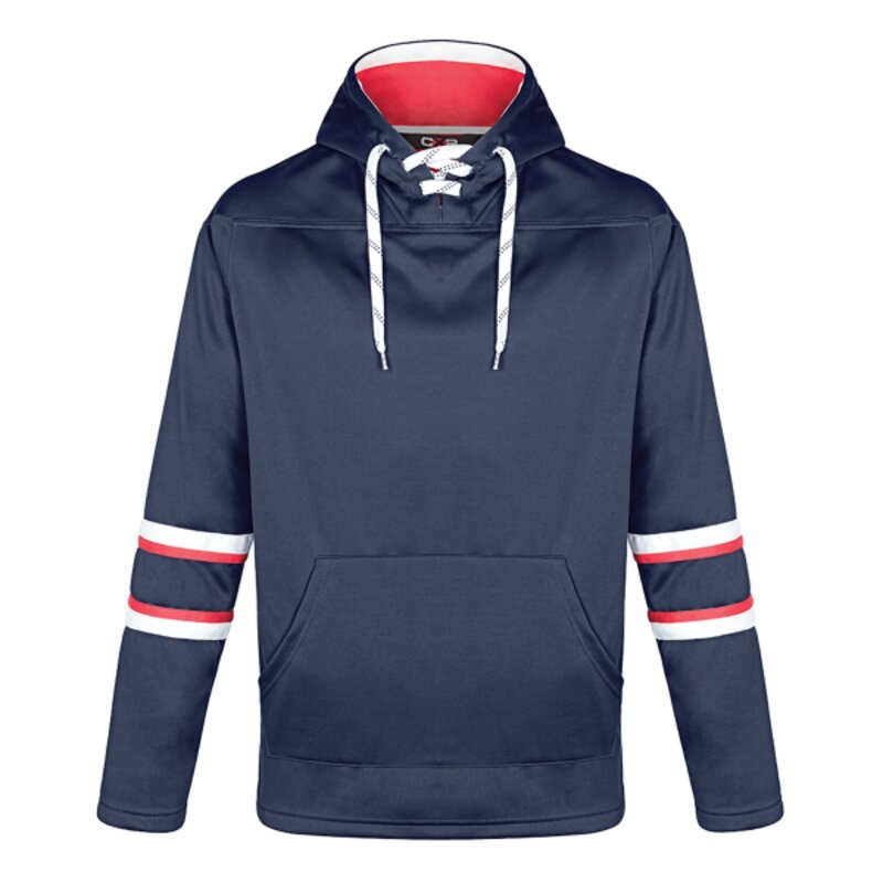 Adult Pullover Hockey Lace Hooded Sweatshirt Thumbnail