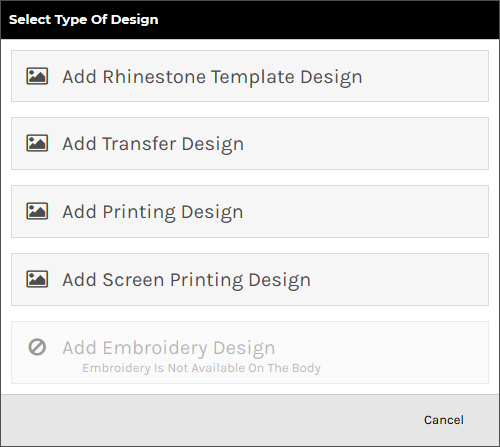 Select Type of Design